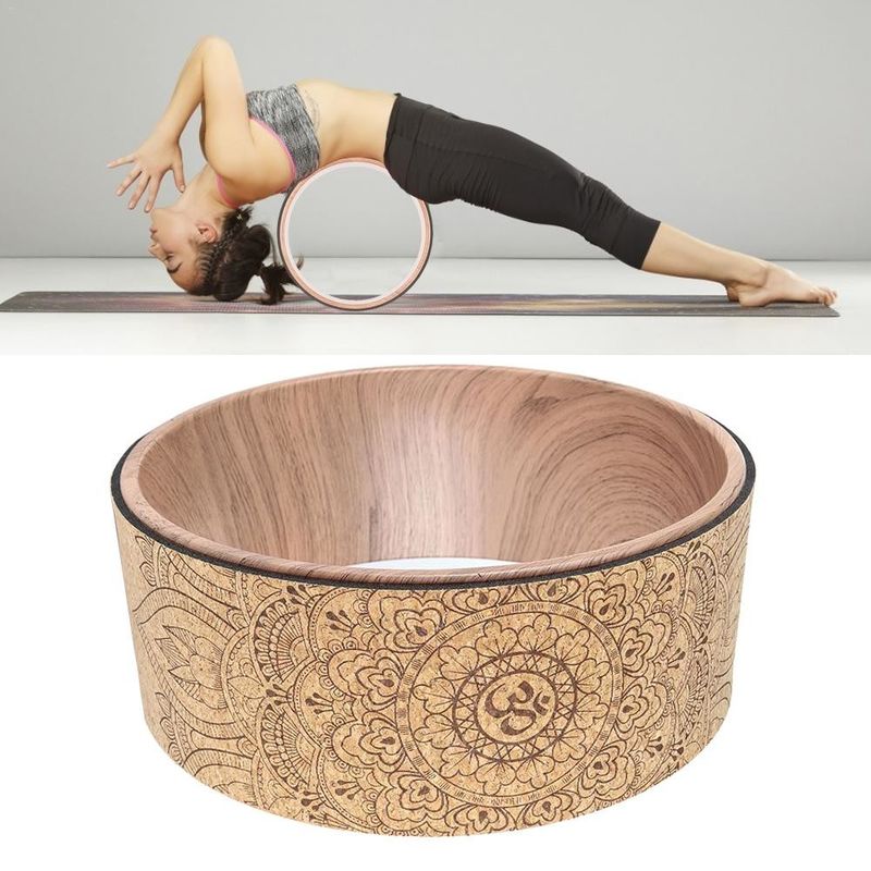 La ruota del rullo di yoga di forma fisica, yoga del TPE della ruota di yoga del sughero circonda lo strumento di addestramento della parte posteriore di allenamento della palestra fornitore